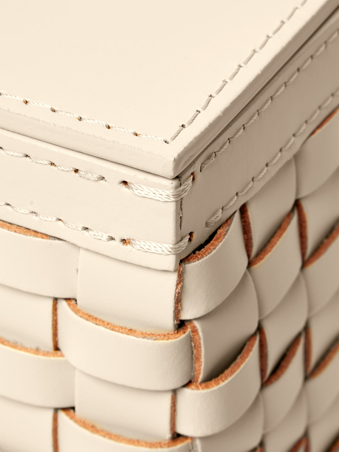 Woven Leather Wastepaper Basket