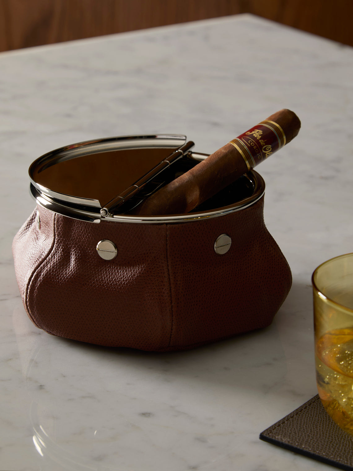 Laurence Leather Bean Bag Ashtray