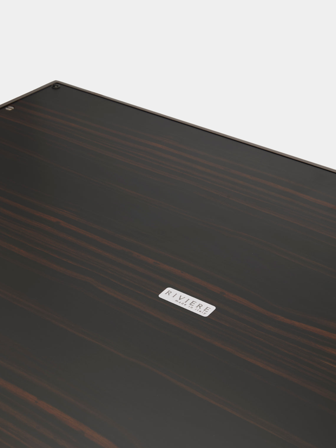Diana Ebony and Woven Leather Tray (23.5in/60cm)