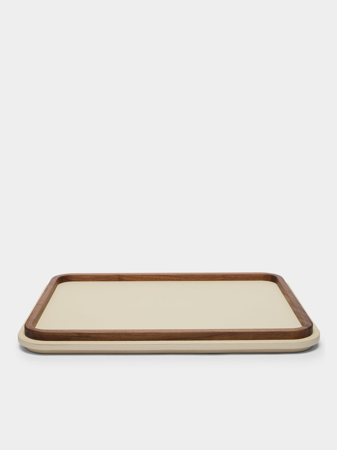 Walnut and Leather Tray (18.5in/47cm)