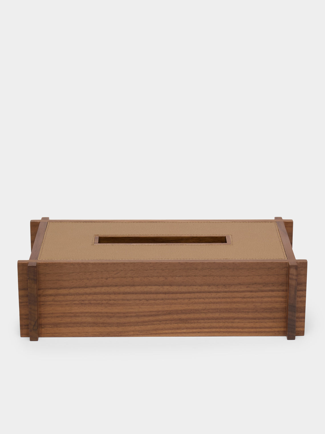 Structura Leather and Wood Tissue Holder