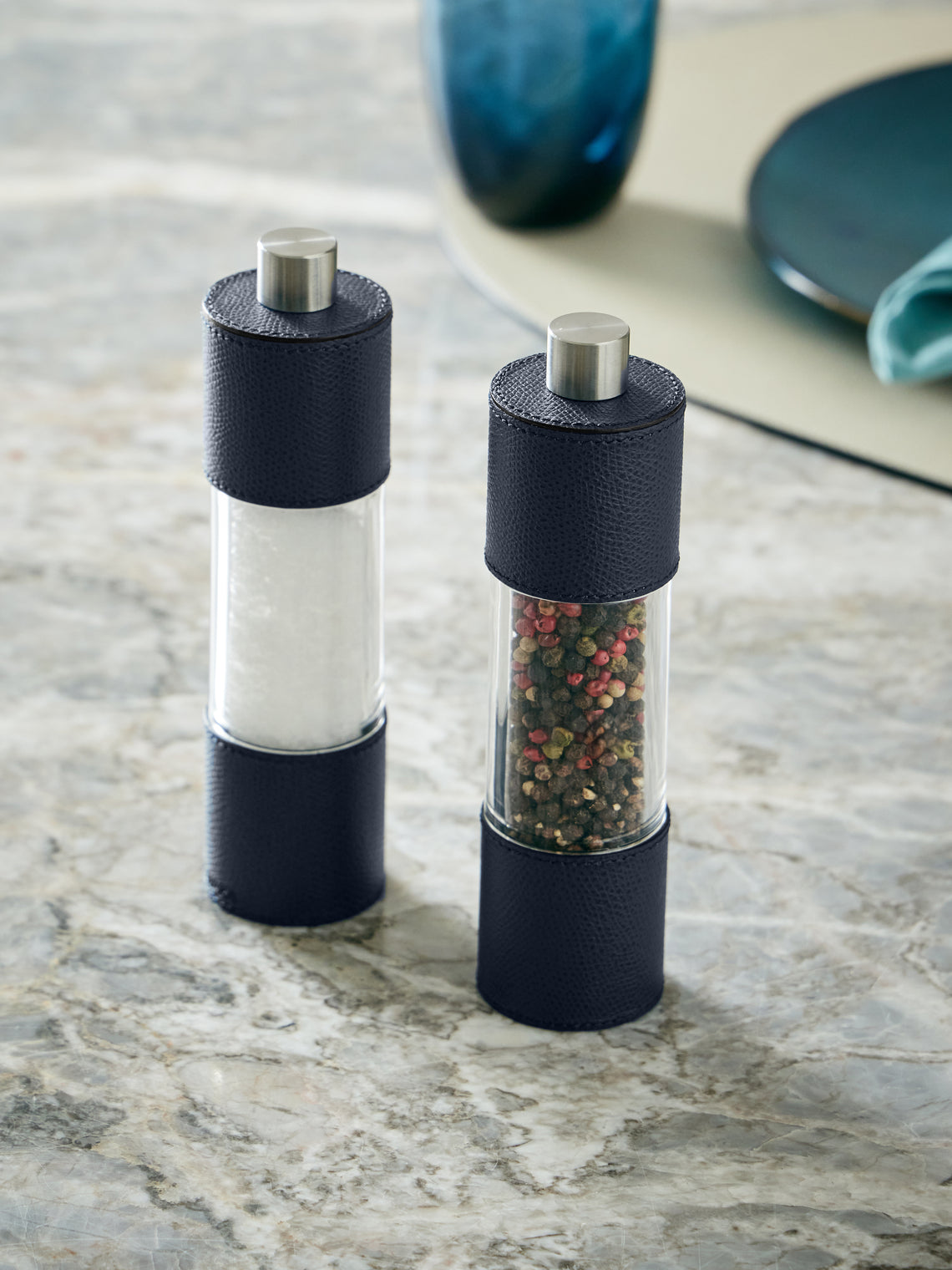 Otello Leather Salt and Pepper Mills (Set of 2)