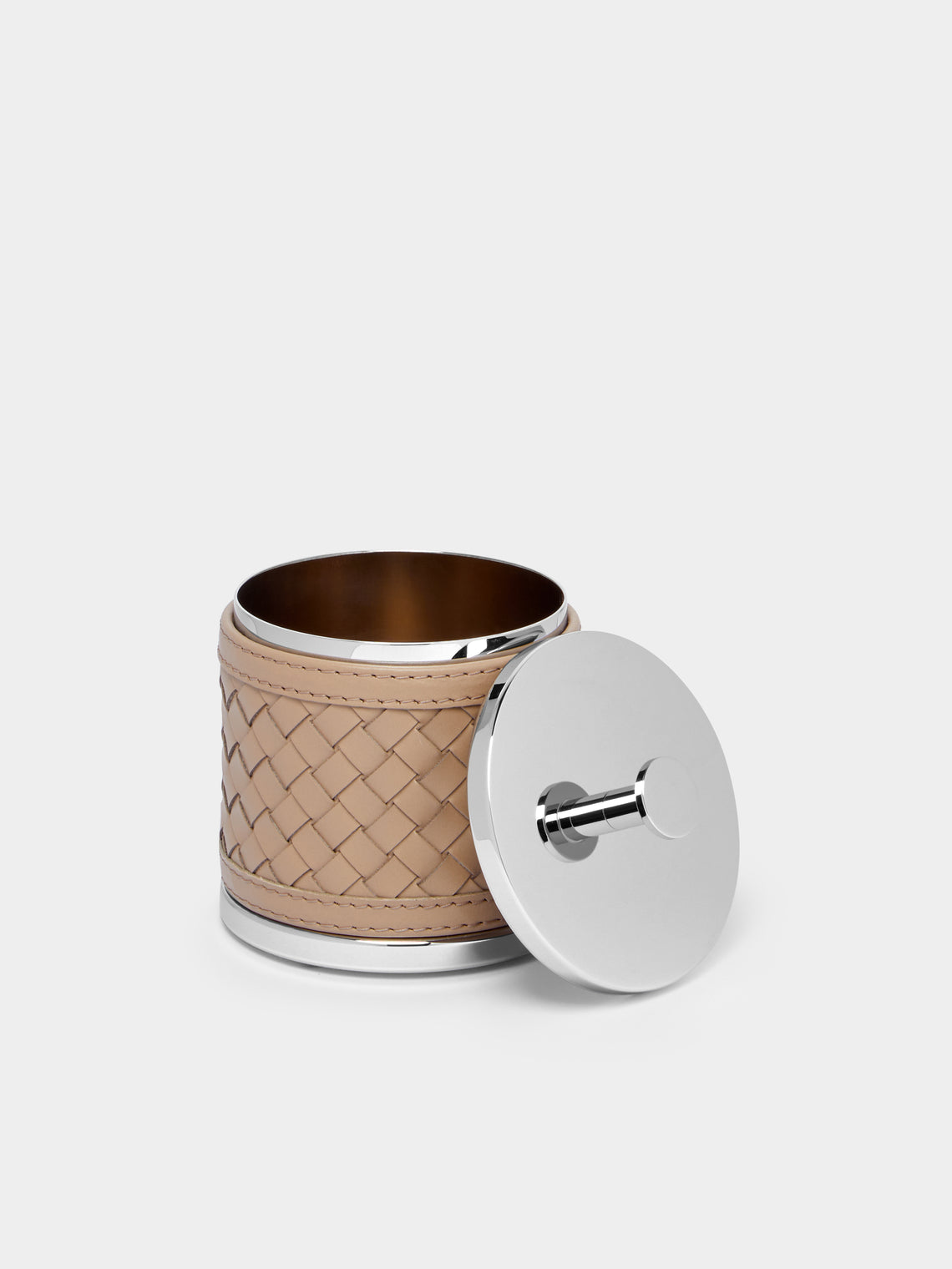 Woven Leather Lidded Box