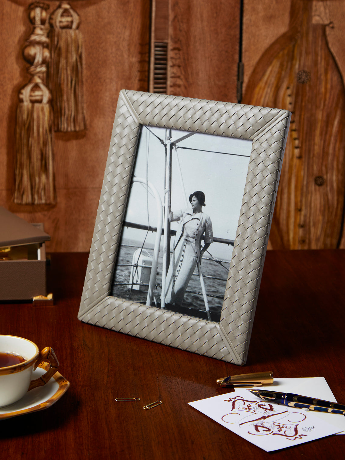 Woven Leather Photo Frame (7x9")