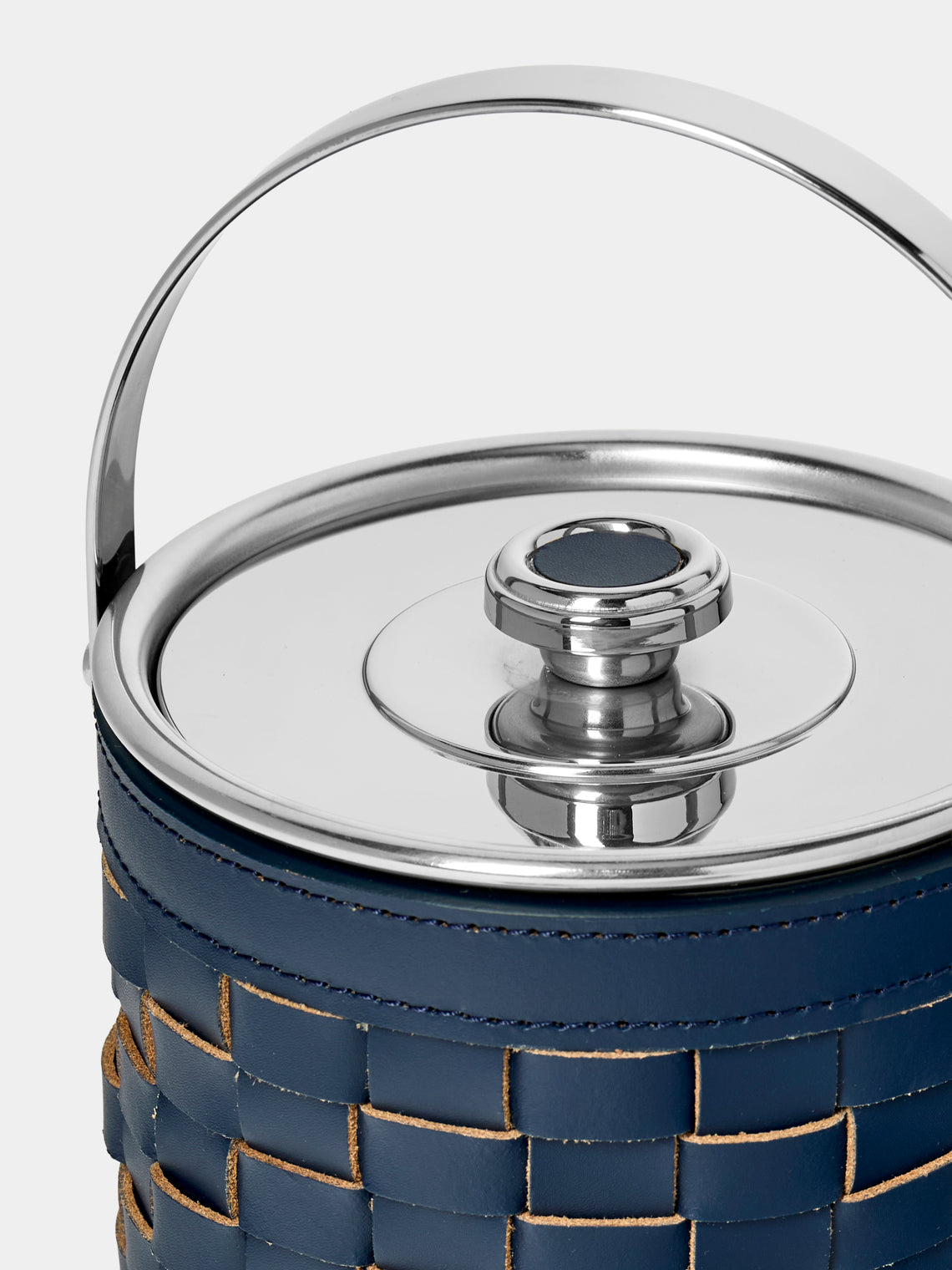 Barcelona Water-Resistant Leather Ice Bucket with Tongs