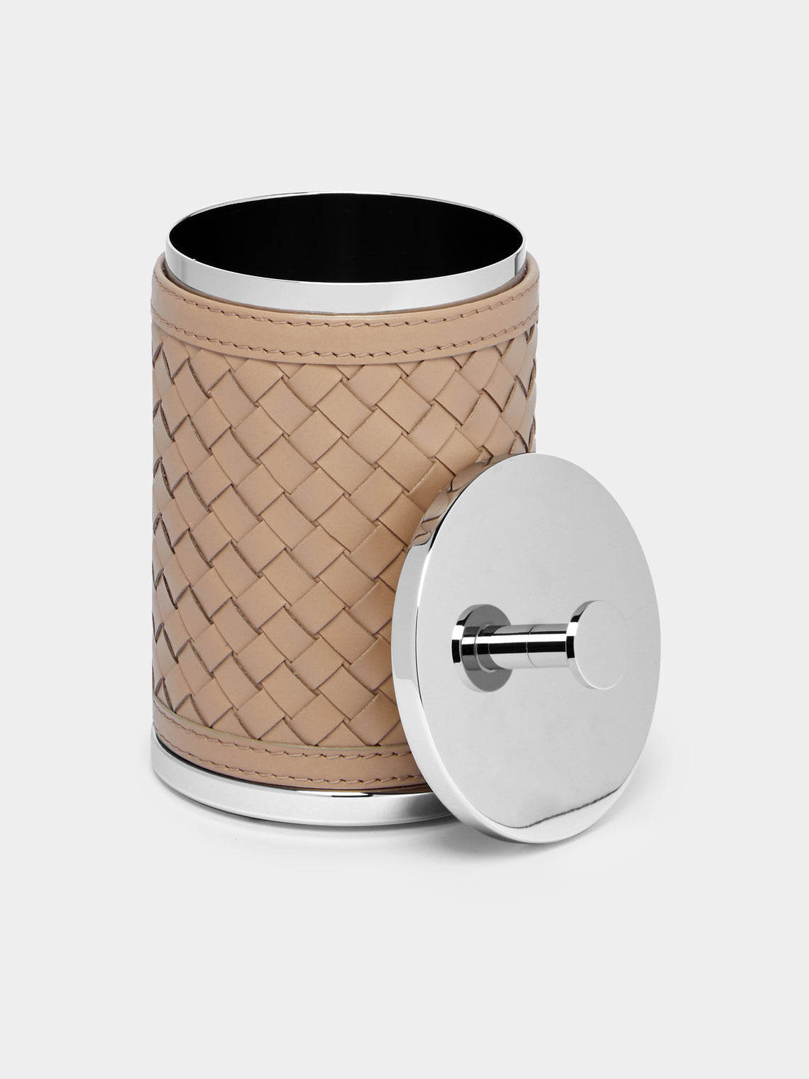 Woven Leather Lidded Box