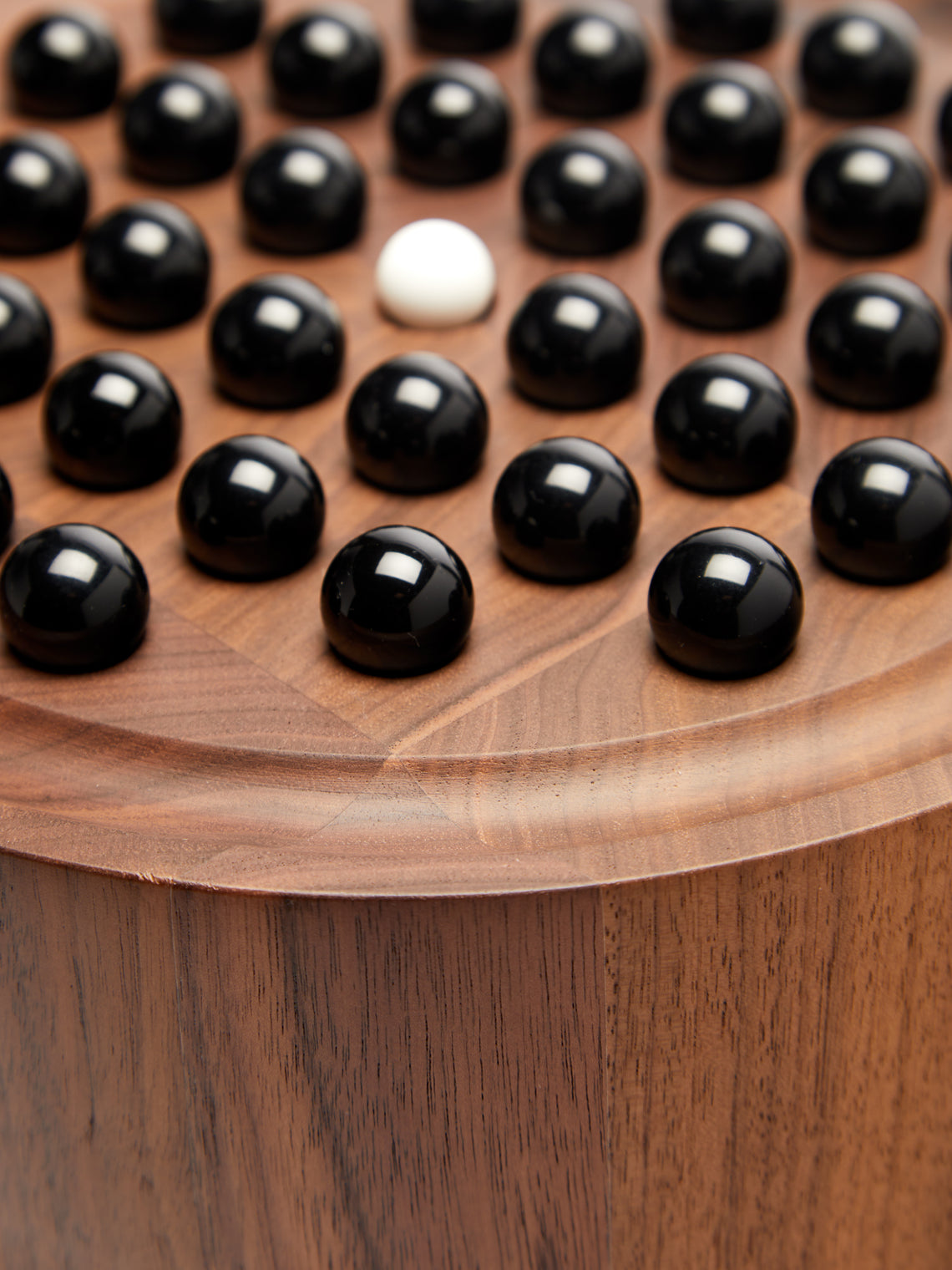 Mocambo Peg Walnut and Stone Solitaire Set