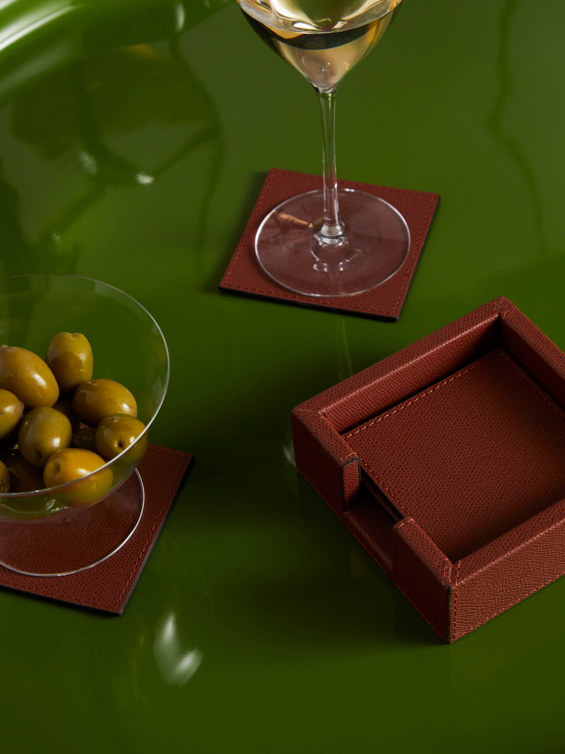 Tao Leather Square Coasters (Set of 6)