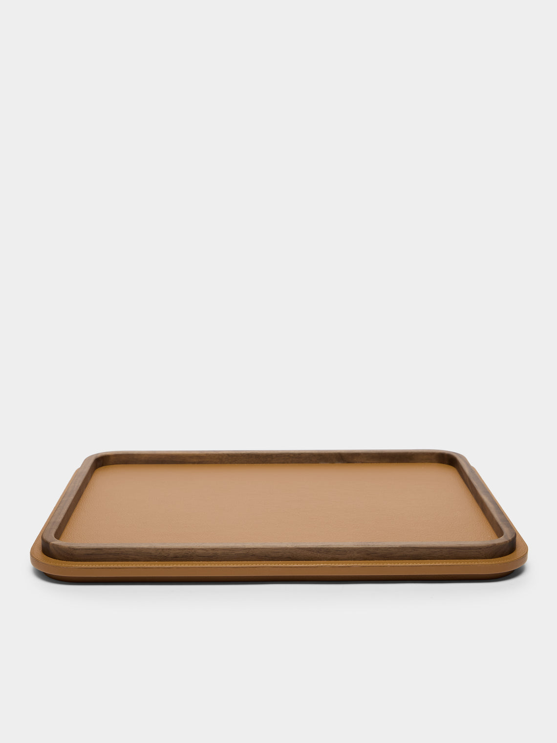 Walnut and Leather Tray (18.5in/47cm)