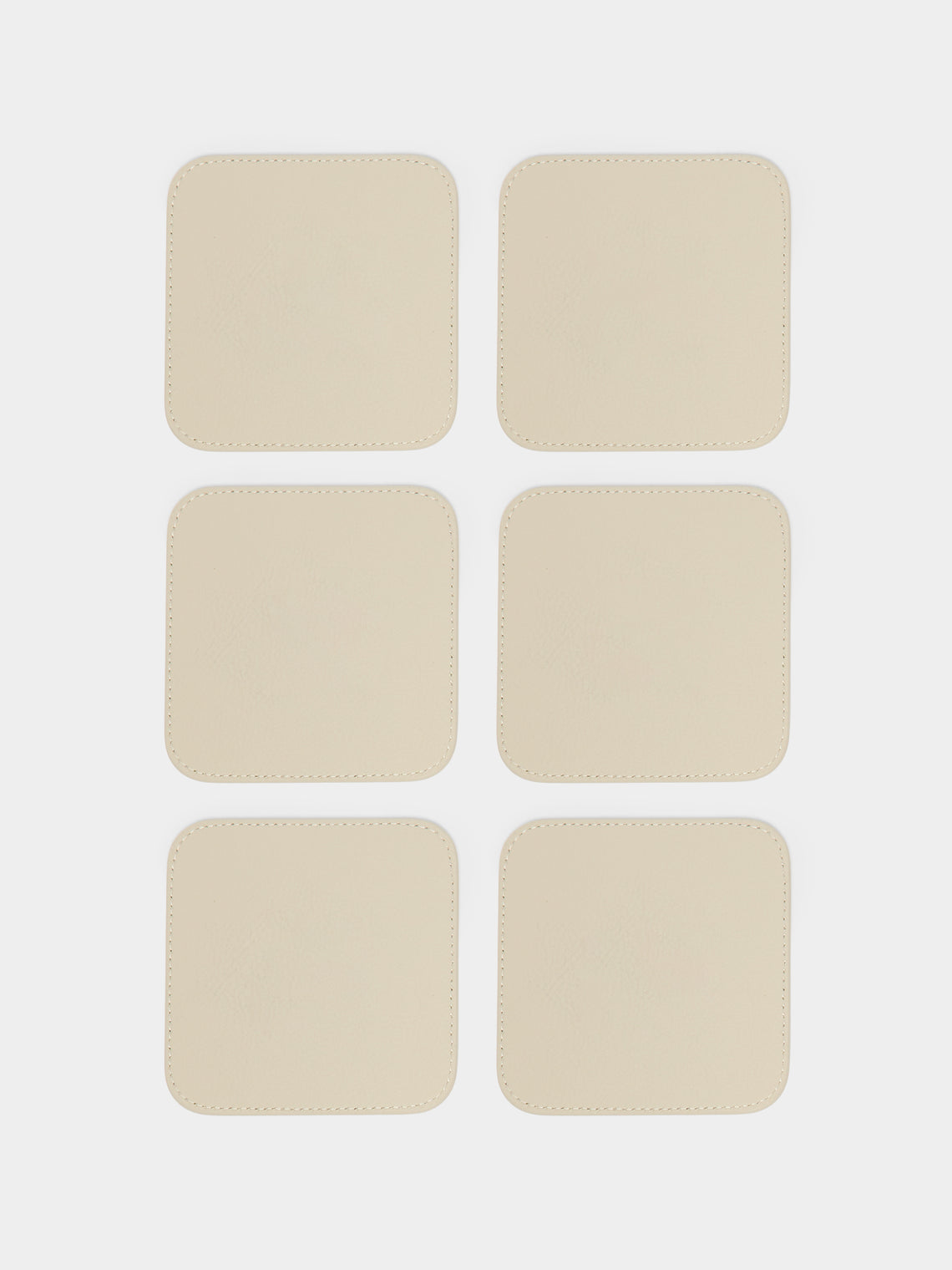 Leather and Walnut Coasters with Holder (Set of 6)