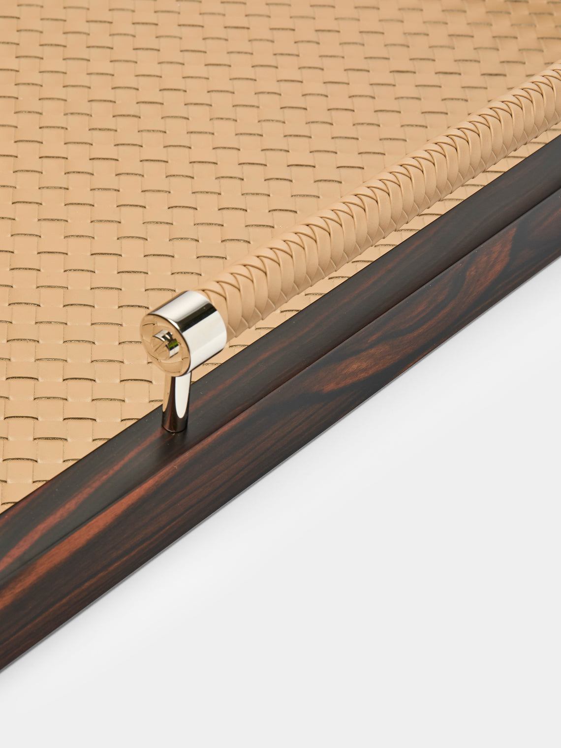 Diana Ebony and Woven Leather Tray (18in/46cm)