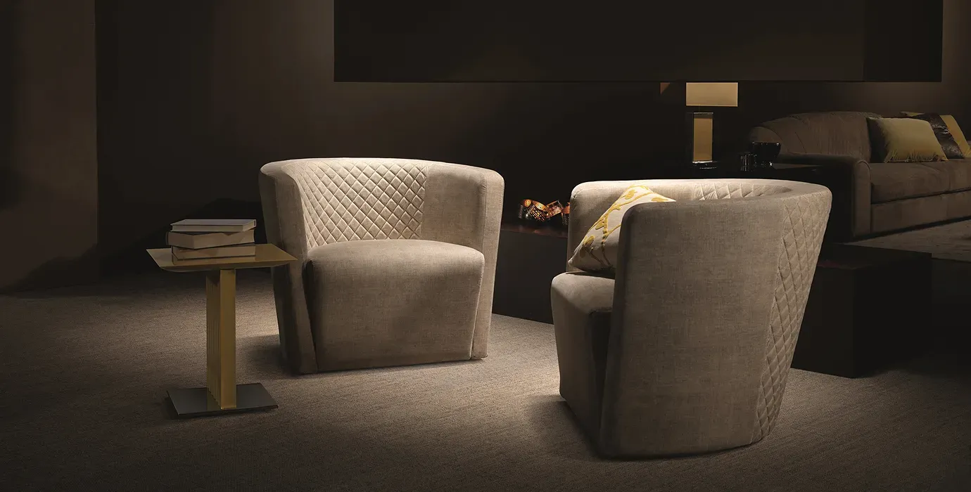 Low Occasional Armchair Red Carpet