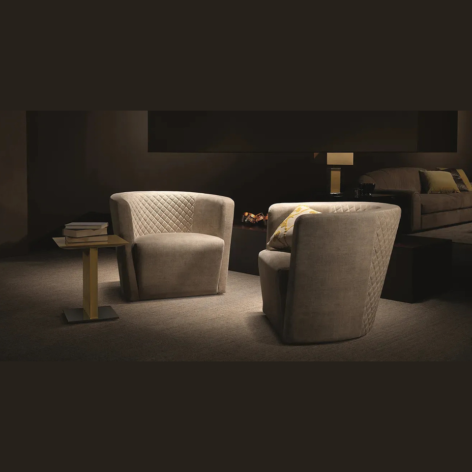Low Occasional Armchair Red Carpet