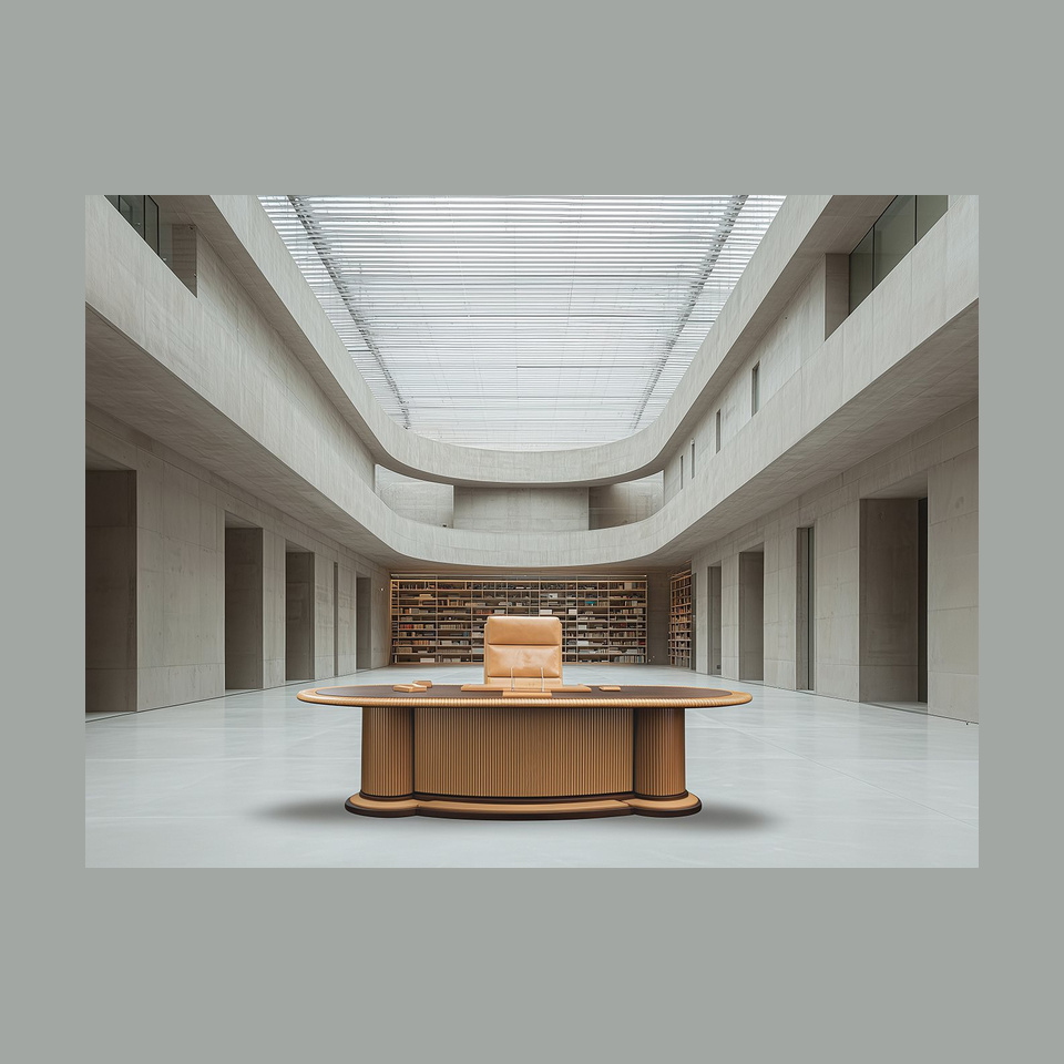 Ellisse Golden Brick Desk