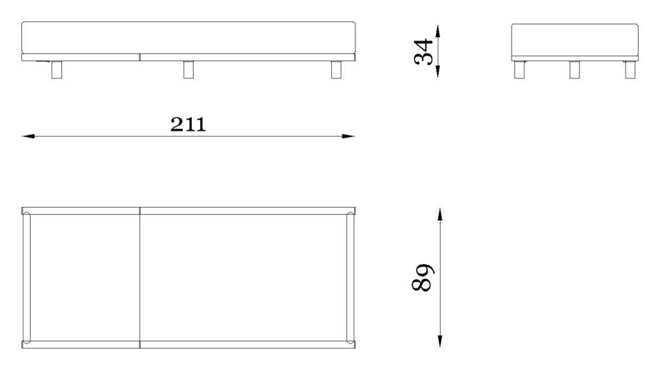 Rugiano Amalfi Sunbed — Dimensions 1