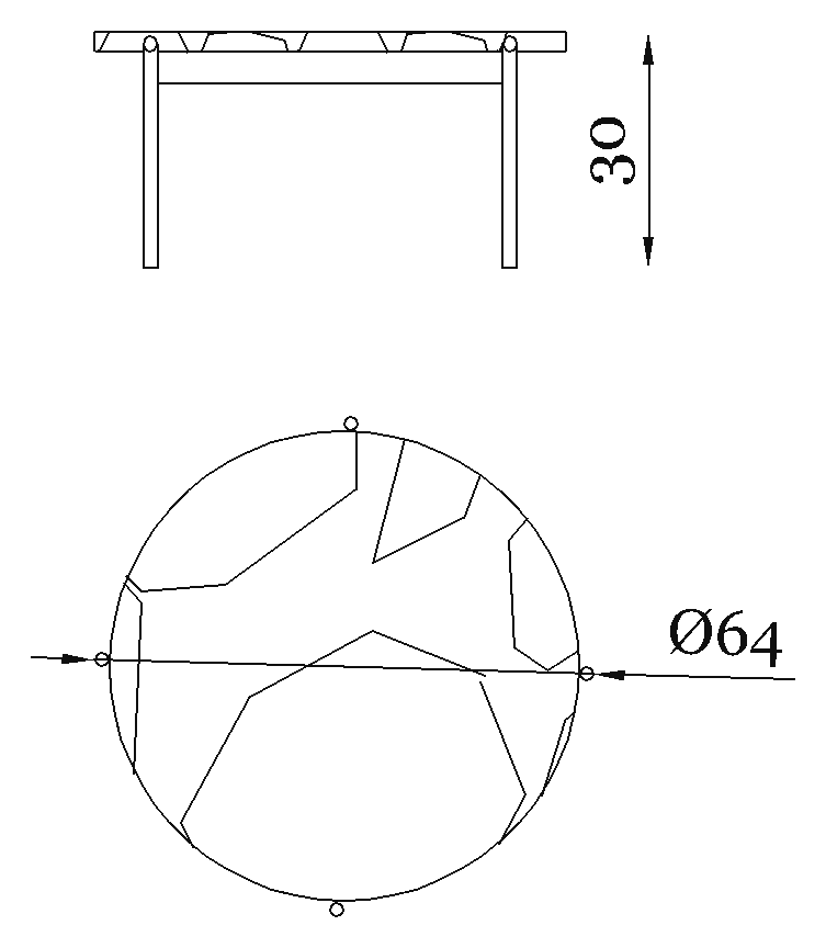 Rugiano Apollo Coffee table — Dimensions 1