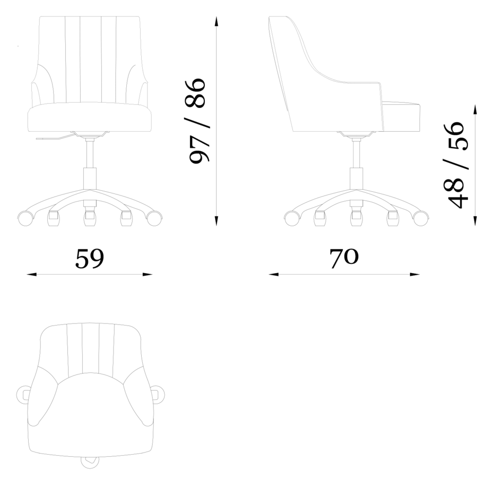 Rugiano Arianna Office desk — Dimensions 1