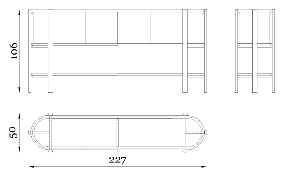 Rugiano Coquette Storage — Dimensions 1