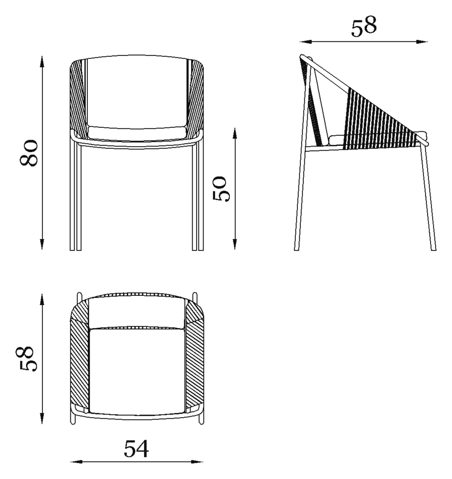 Rugiano Demetra Chair — Dimensions 1