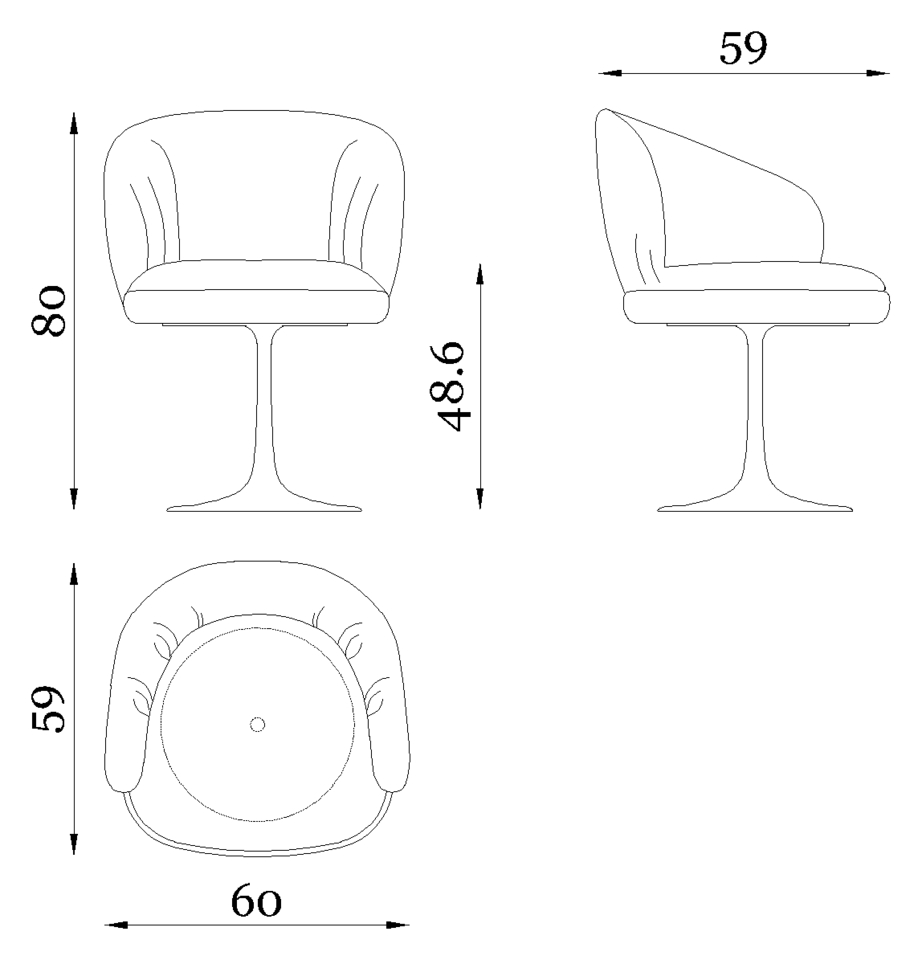 Fandango Swivel — Dimensions 2