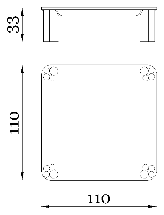 Rugiano Forest Coffee table — Dimensions 1