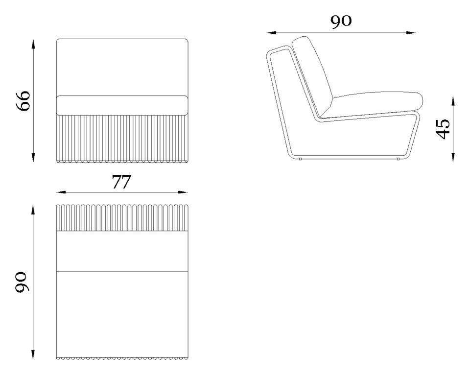 Rugiano Infinity Armchair — Dimensions 1