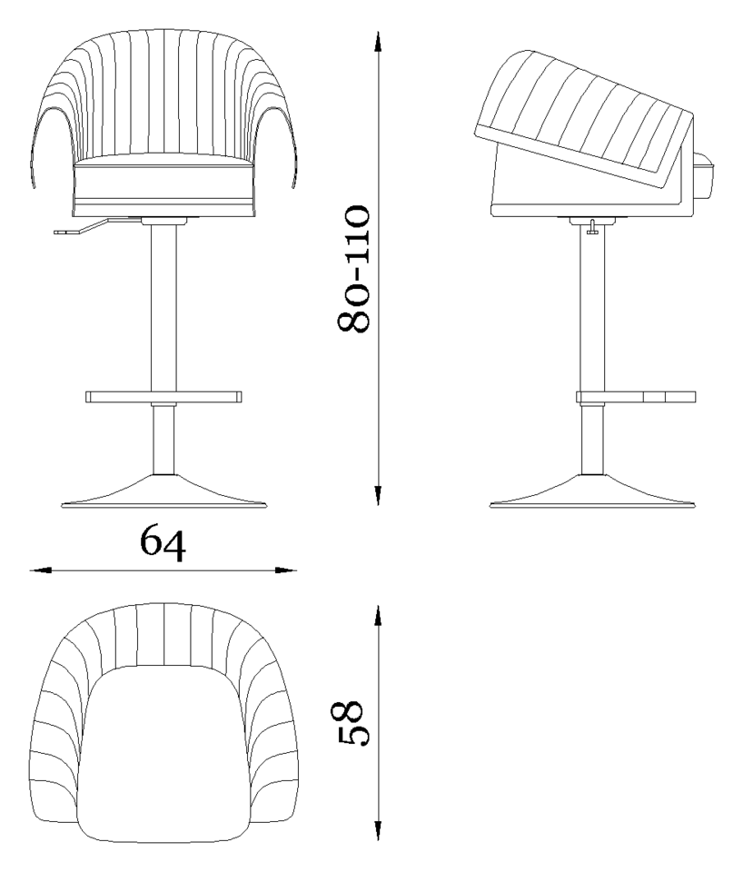 Rugiano Manta Stool — Dimensions 1