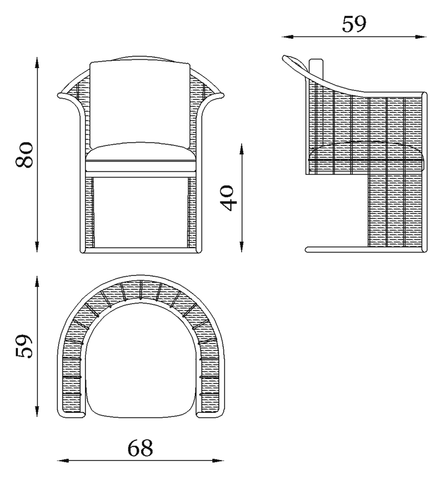 Rugiano Marina Chair — Dimensions 1