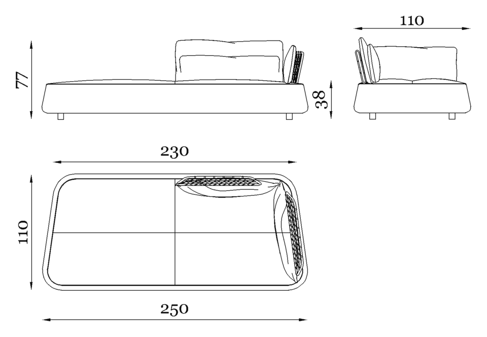 Rugiano Melody Chaise longue — Dimensions 1