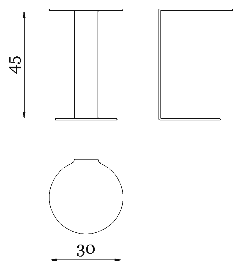 Rugiano Paride Coffee table — Dimensions 1