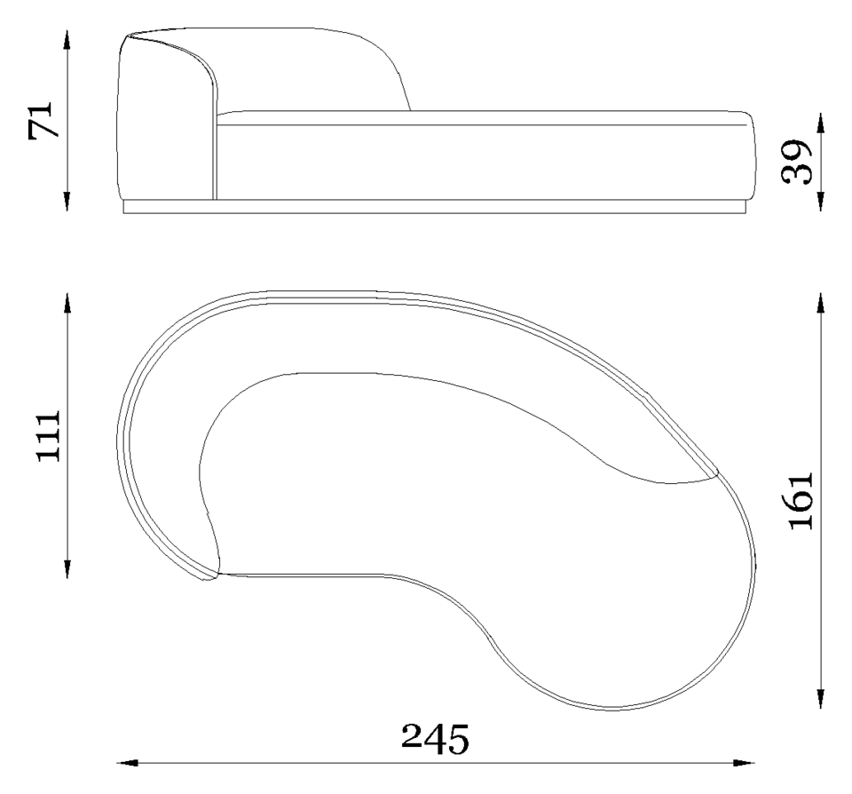 Rugiano Pierre Chaise longue — Dimensions 1