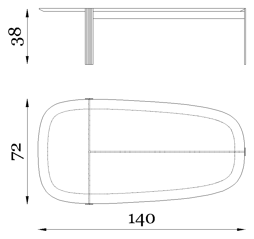 Rugiano Sixty Coffee table — Dimensions 12