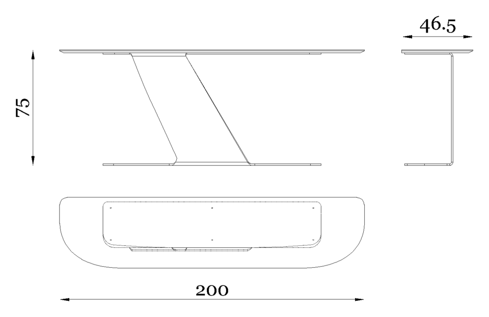 Rugiano Wally Console — Dimensions 1