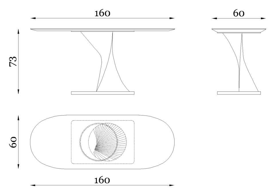 Rugiano Zoe Console — Dimensions 1