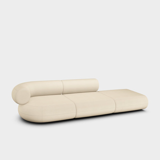 Bright White Kvadrat Hallingdal 65 Wool Blend / 3-Seater Left Open Modular Sofa / Kvadrat Hallingdal 65 - Bright White (0100)