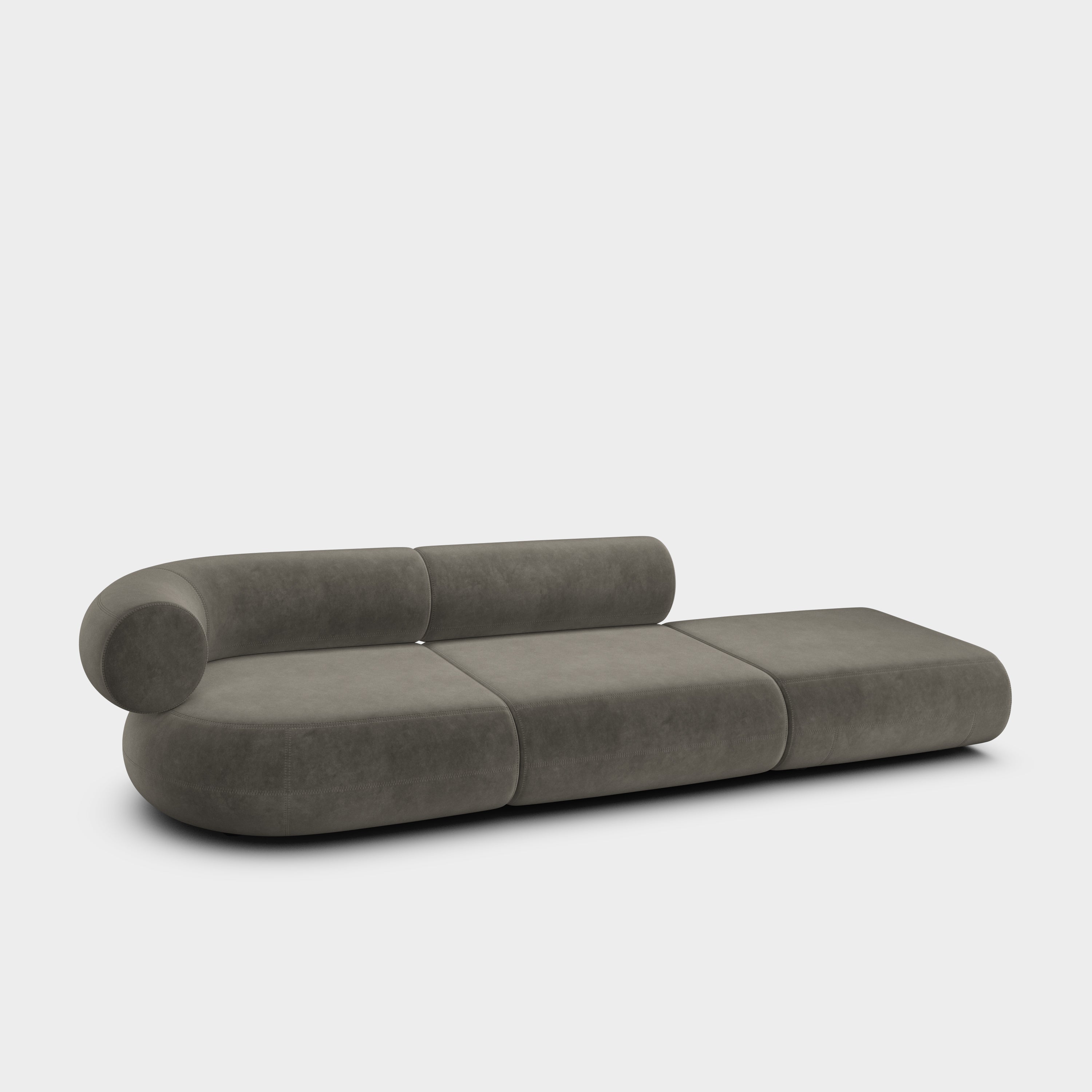 Fat 3-Seater Left Open Modular Sofa