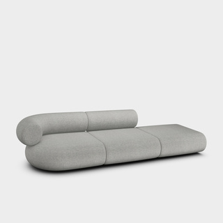 Light Grey Kvadrat Divina Melange Wool / 3-Seater Left Open Modular Sofa / Kvadrat Divina Melange - Light Grey (0120)