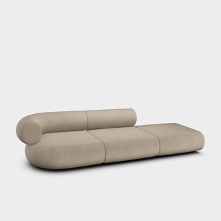 Clay Linara Linen / 3-Seater Left Open Modular Sofa / Linara - Clay (93)