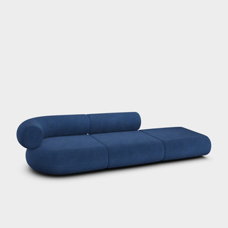Indigo Linara Linen / 3-Seater Left Open Modular Sofa / Linara - Indigo (30)