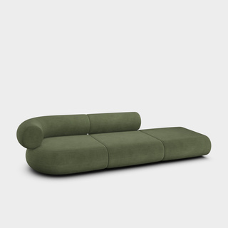 Tarragon Linara Linen / 3-Seater Left Open Modular Sofa / Linara - Tarragon (100)