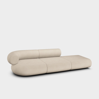 Porridge Linara Linen / 3-Seater Left Open Modular Sofa / Linara - Porridge (05)