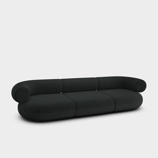 Dark Grey Kvadrat Divina Melange Wool / 3-Seater Modular Sofa / Kvadrat Divina Melange - Dark Grey (180)