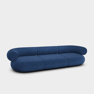 Indigo Linara Linen / 3-Seater Modular Sofa / Linara - Indigo (30)