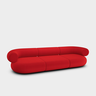 Orange Red Kvadrat Hero 2 Wool / 3-Seater Modular Sofa / Kvadrat Hero 2 - Orange Red (0552)