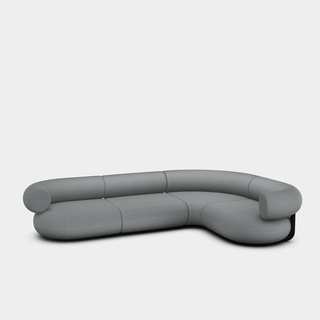 Mid Grey Kvadrat Hallingdal 65 Wool Blend / 4-Seater Right Corner Modular Sofa / Kvadrat Hallingdal 65 - Mid Grey (0130)