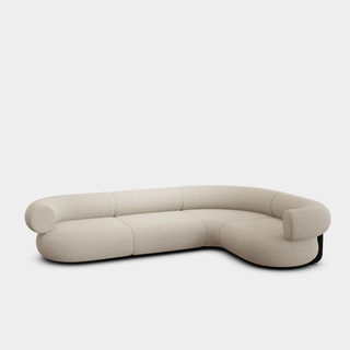 Bright White Kvadrat Elle Boucle / 4-Seater Right Corner Modular Sofa / Kvadrat Elle - Bright White (0200)