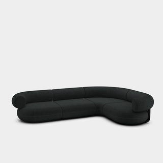 Dark Grey Kvadrat Divina Melange Wool / 4-Seater Right Corner Modular Sofa / Kvadrat Divina Melange - Dark Grey (180)