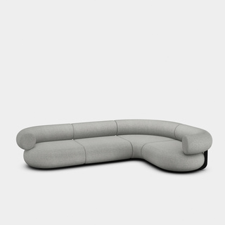 Light Grey Kvadrat Divina Melange Wool / 4-Seater Right Corner Modular Sofa / Kvadrat Divina Melange - Light Grey (0120)