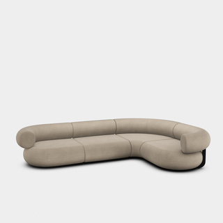 Clay Linara Linen / 4-Seater Right Corner Modular Sofa / Linara - Clay (93)