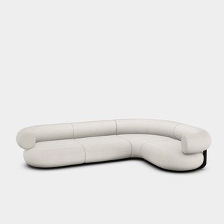 Coconut Linara Linen / 4-Seater Right Corner Modular Sofa / Linara - Coconut (138)